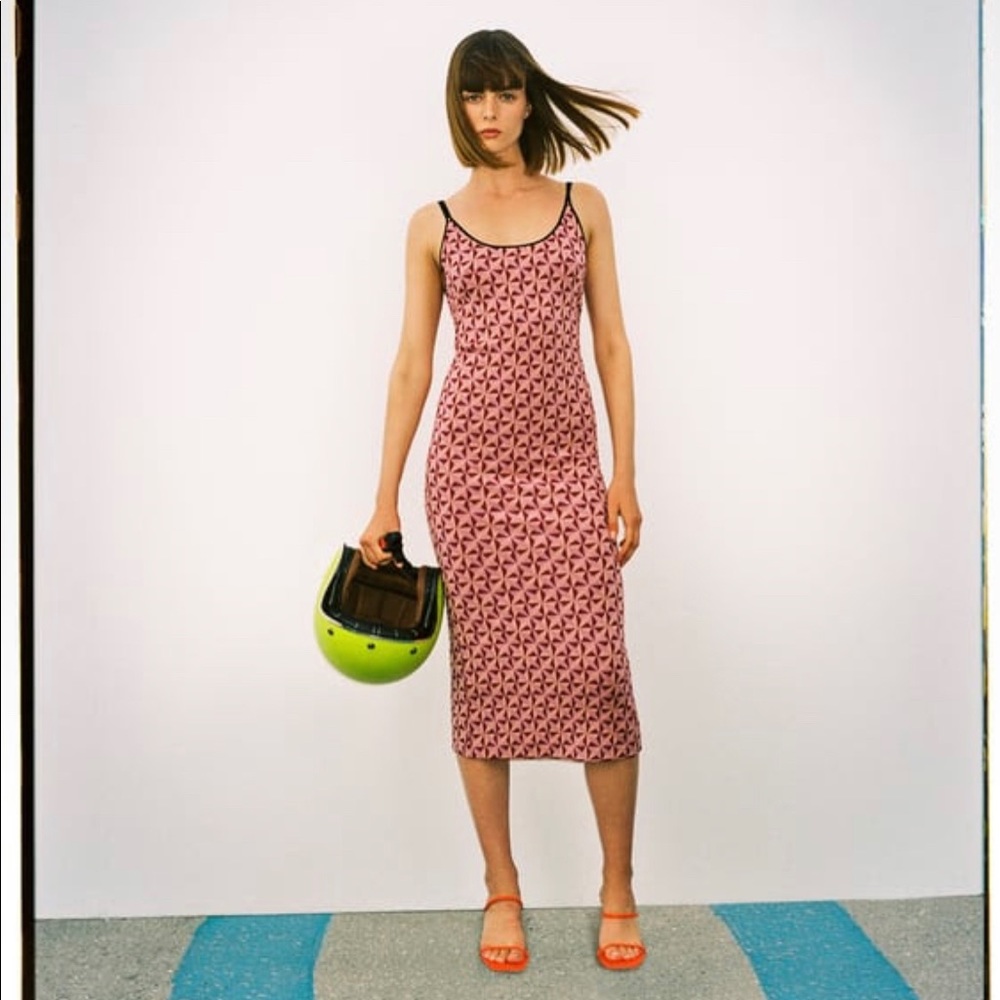 Zara Jacquard Midi Dress